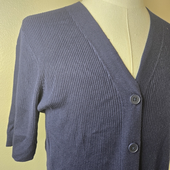 NWT Ava & Viv Navy Ribbed Knit Midi Dress - Picture 5 of 10